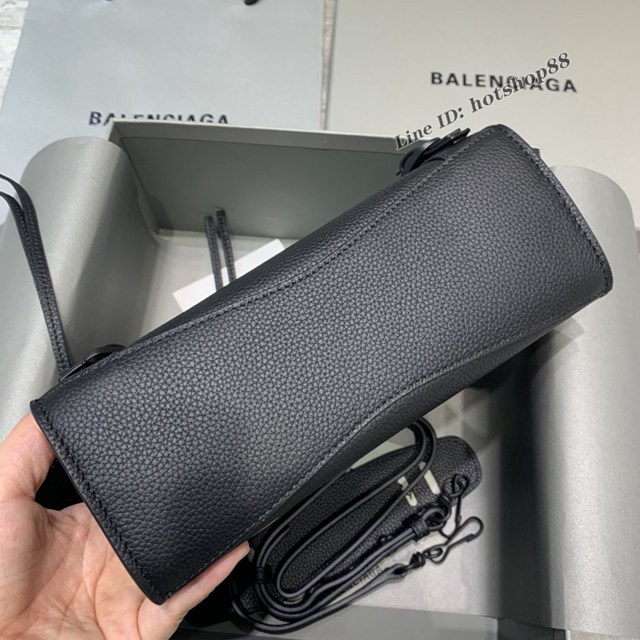 Balenciaga專櫃爆款荔枝紋黑配黑扣手袋手提包 638512 巴黎世家小號Neo Classic機車包 fyj1451